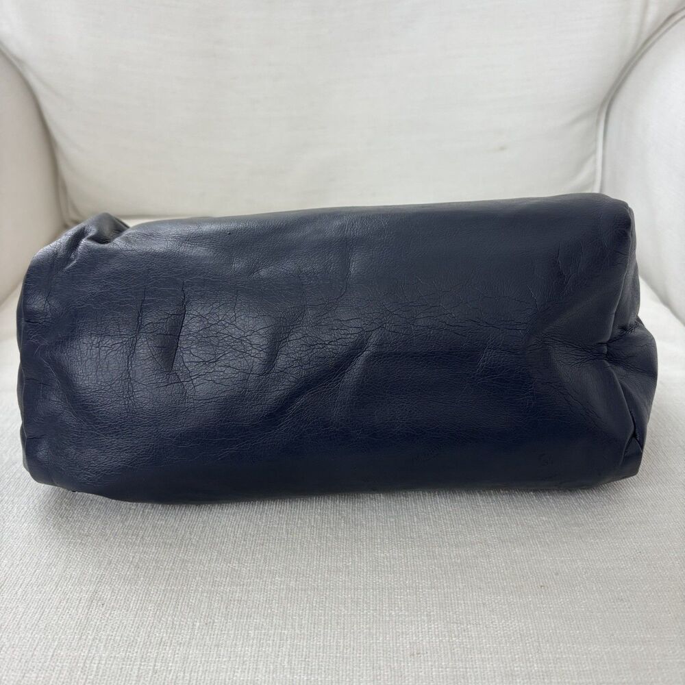 Vintage JR Florida USA Navy Blue Handbag Purse Bakelite Handles MCM Mod 50s 60s - Picture 6 of 15